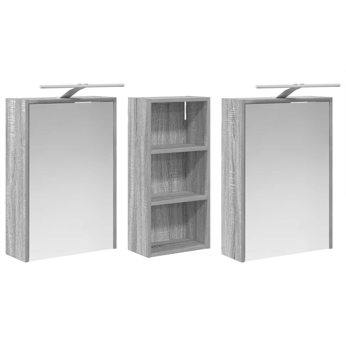 Badkamerkastenset voor 3 pcs 116 x 16 x 62,5 cm Bewerkt hout