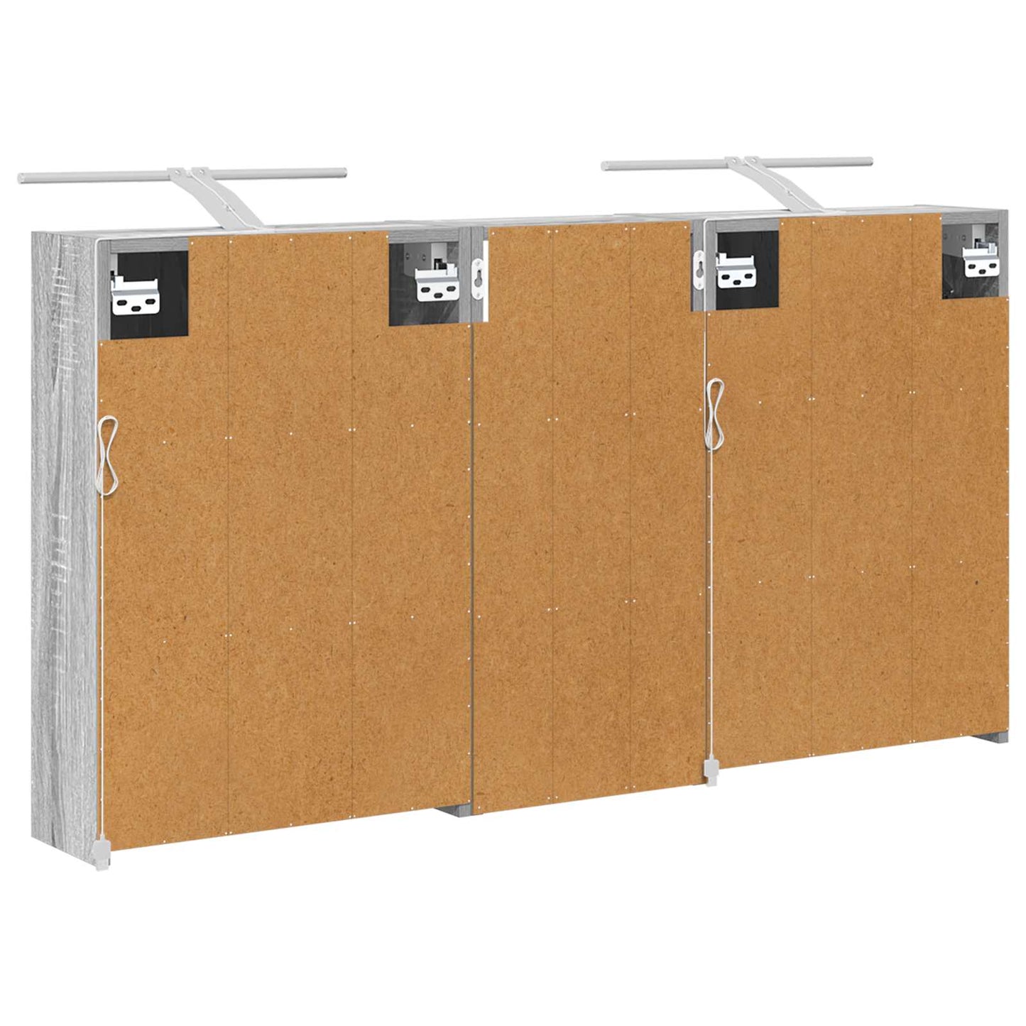 Badkamerkastenset voor 3 pcs 116 x 16 x 62,5 cm Bewerkt hout