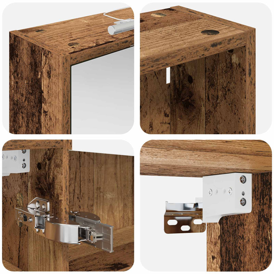 Badkamerkastenset voor 3 pcs 116 x 16 x 62,5 cm Bewerkt hout