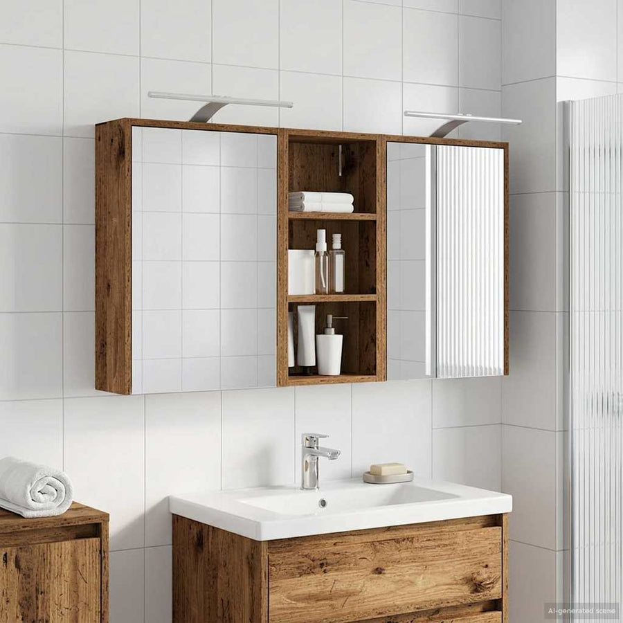 Badkamerkastenset voor 3 pcs 116 x 16 x 62,5 cm Bewerkt hout