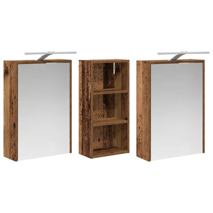 Badkamerkastenset voor 3 pcs 116 x 16 x 62,5 cm Bewerkt hout