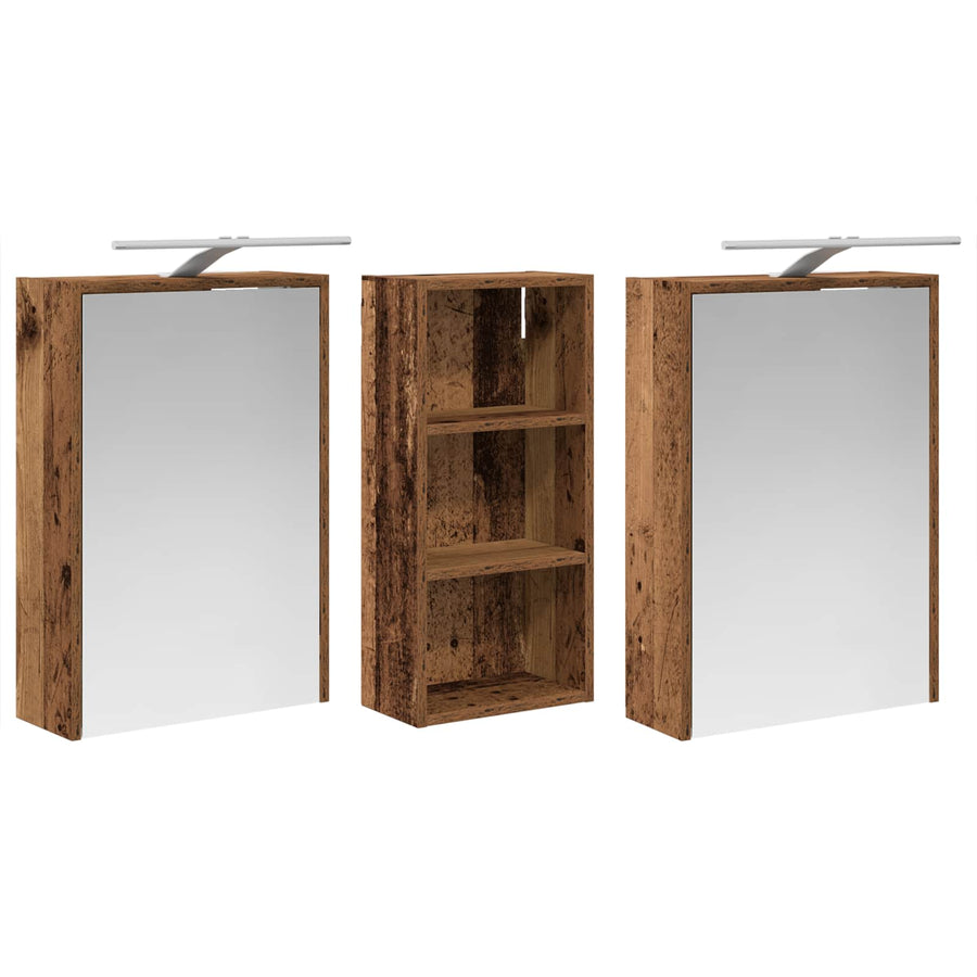 Badkamerkastenset voor 3 pcs 116 x 16 x 62,5 cm Bewerkt hout