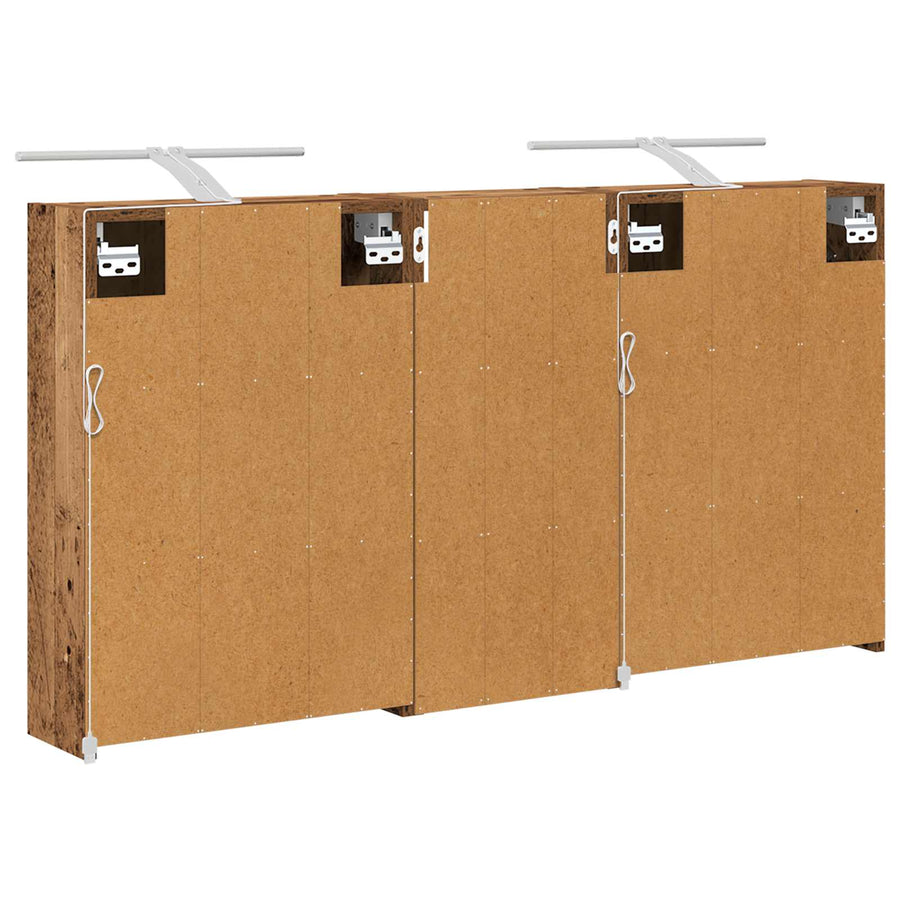 Badkamerkastenset voor 3 pcs 116 x 16 x 62,5 cm Bewerkt hout