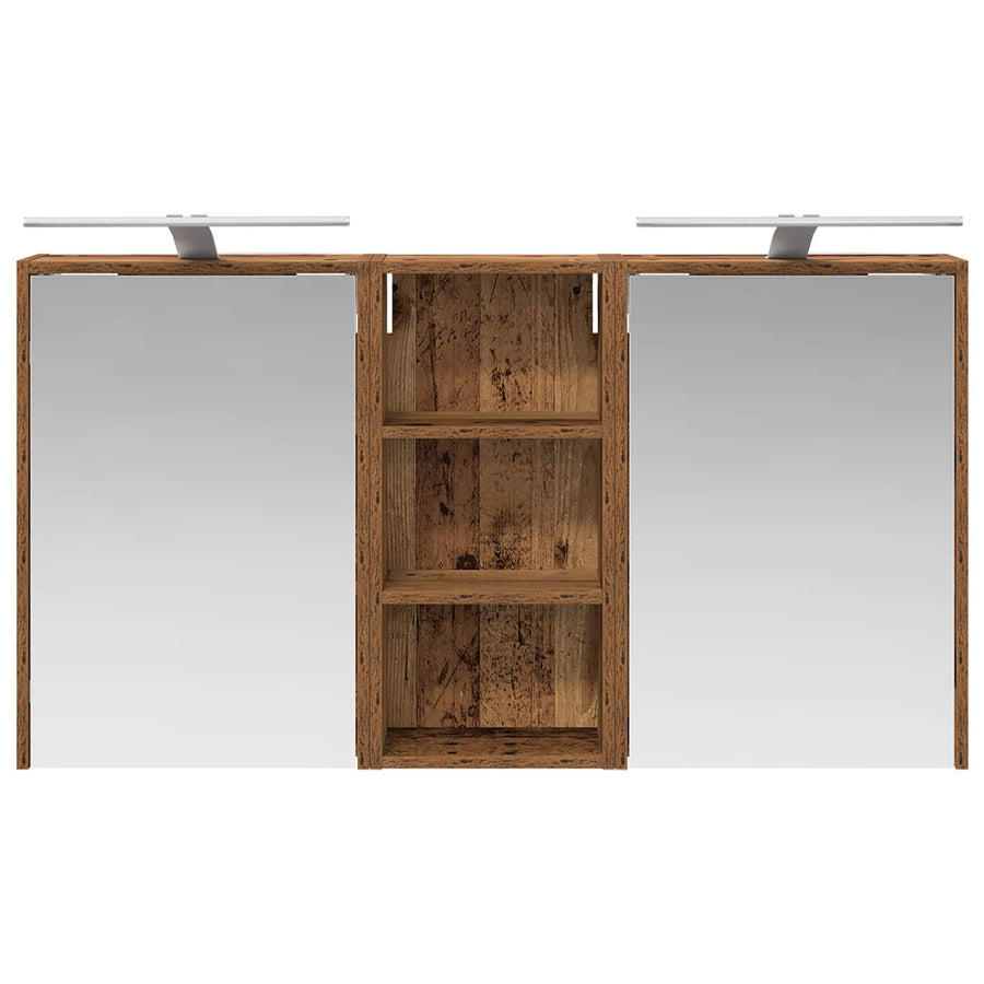 Badkamerkastenset voor 3 pcs 116 x 16 x 62,5 cm Bewerkt hout