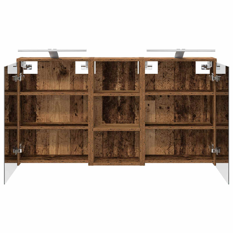 Badkamerkastenset voor 3 pcs 116 x 16 x 62,5 cm Bewerkt hout