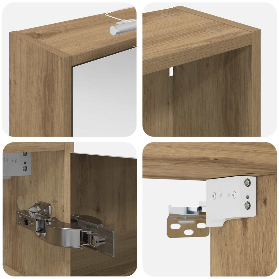 Badkamerkastenset voor 3 pcs 116 x 16 x 62,5 cm Bewerkt hout