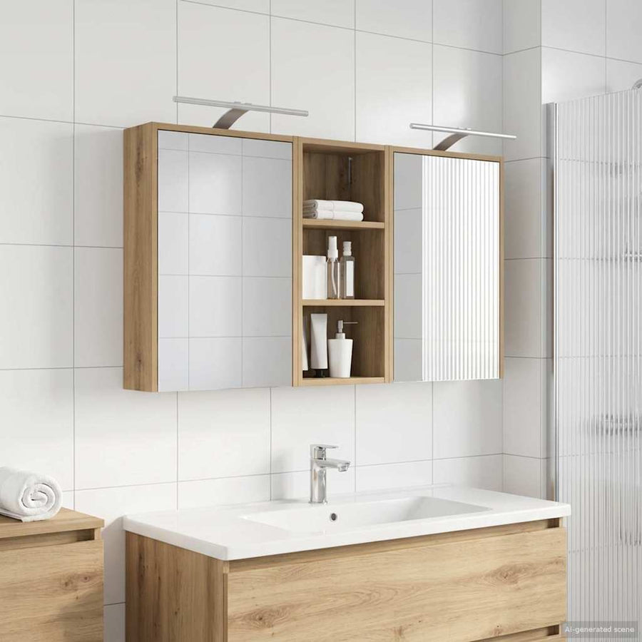 Badkamerkastenset voor 3 pcs 116 x 16 x 62,5 cm Bewerkt hout