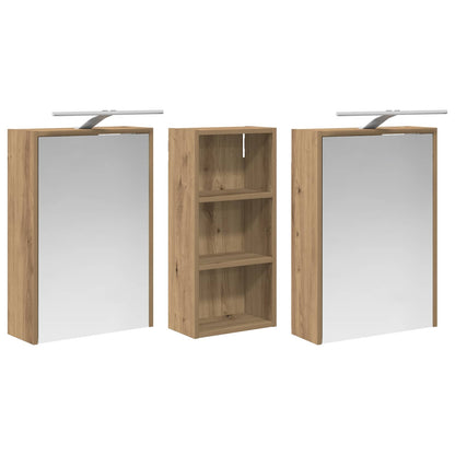 Badkamerkastenset voor 3 pcs 116 x 16 x 62,5 cm Bewerkt hout