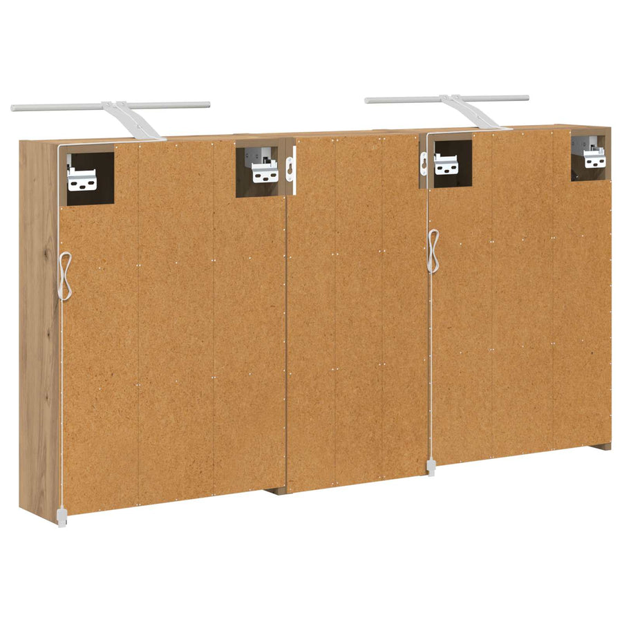 Badkamerkastenset voor 3 pcs 116 x 16 x 62,5 cm Bewerkt hout