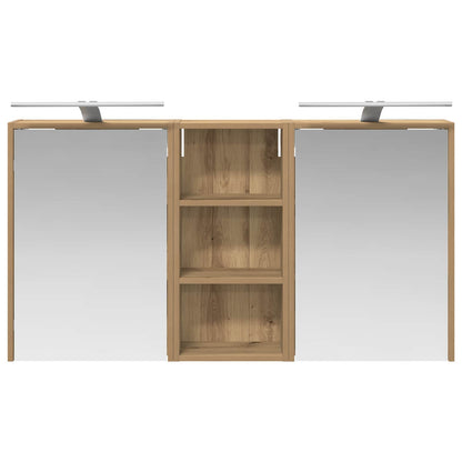 Badkamerkastenset voor 3 pcs 116 x 16 x 62,5 cm Bewerkt hout