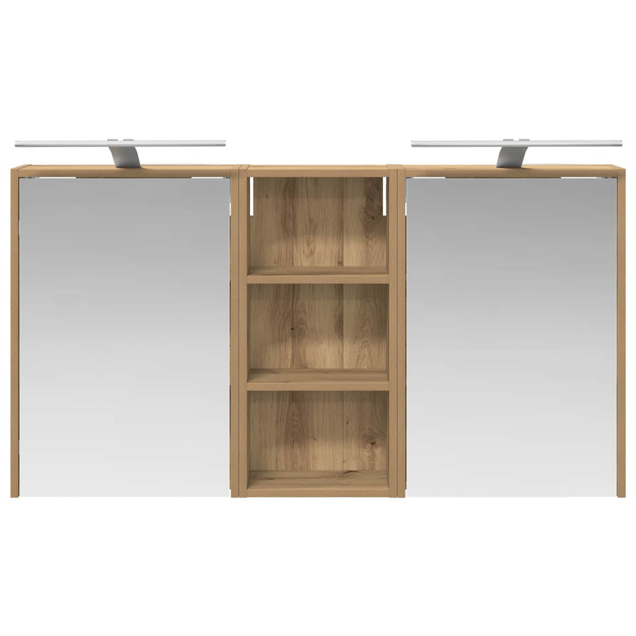 Badkamerkastenset voor 3 pcs 116 x 16 x 62,5 cm Bewerkt hout