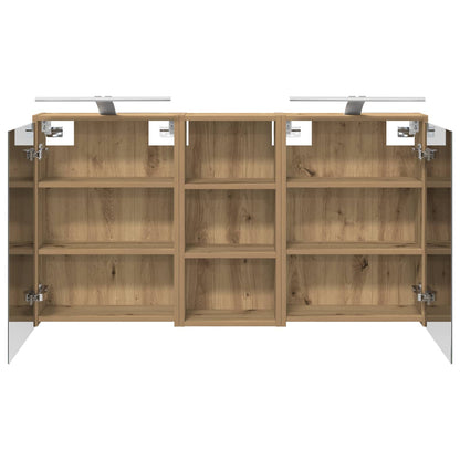 Badkamerkastenset voor 3 pcs 116 x 16 x 62,5 cm Bewerkt hout