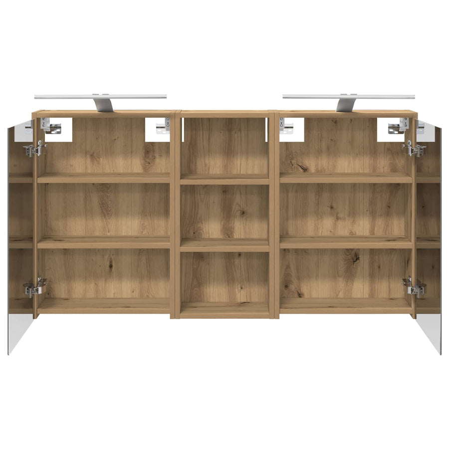 Badkamerkastenset voor 3 pcs 116 x 16 x 62,5 cm Bewerkt hout