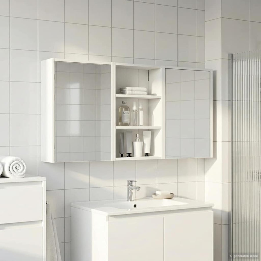 Badkamerkastenset 3 pcs 126 x 16 x 62.5 cm Bewerkt hout