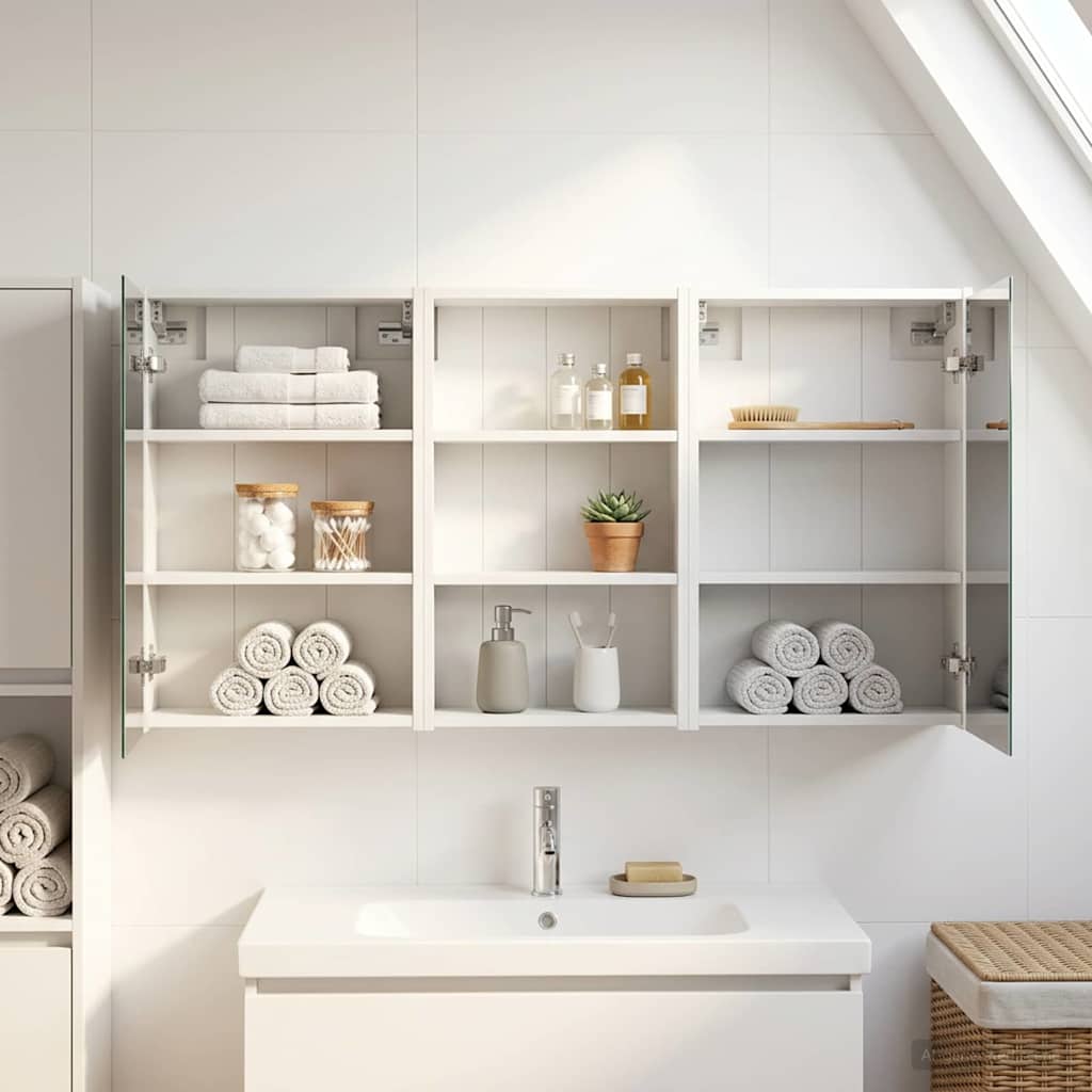 Badkamerkastenset 3 pcs 126 x 16 x 62.5 cm Bewerkt hout