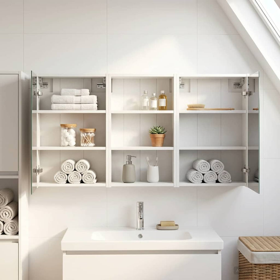 Badkamerkastenset 3 pcs 126 x 16 x 62.5 cm Bewerkt hout
