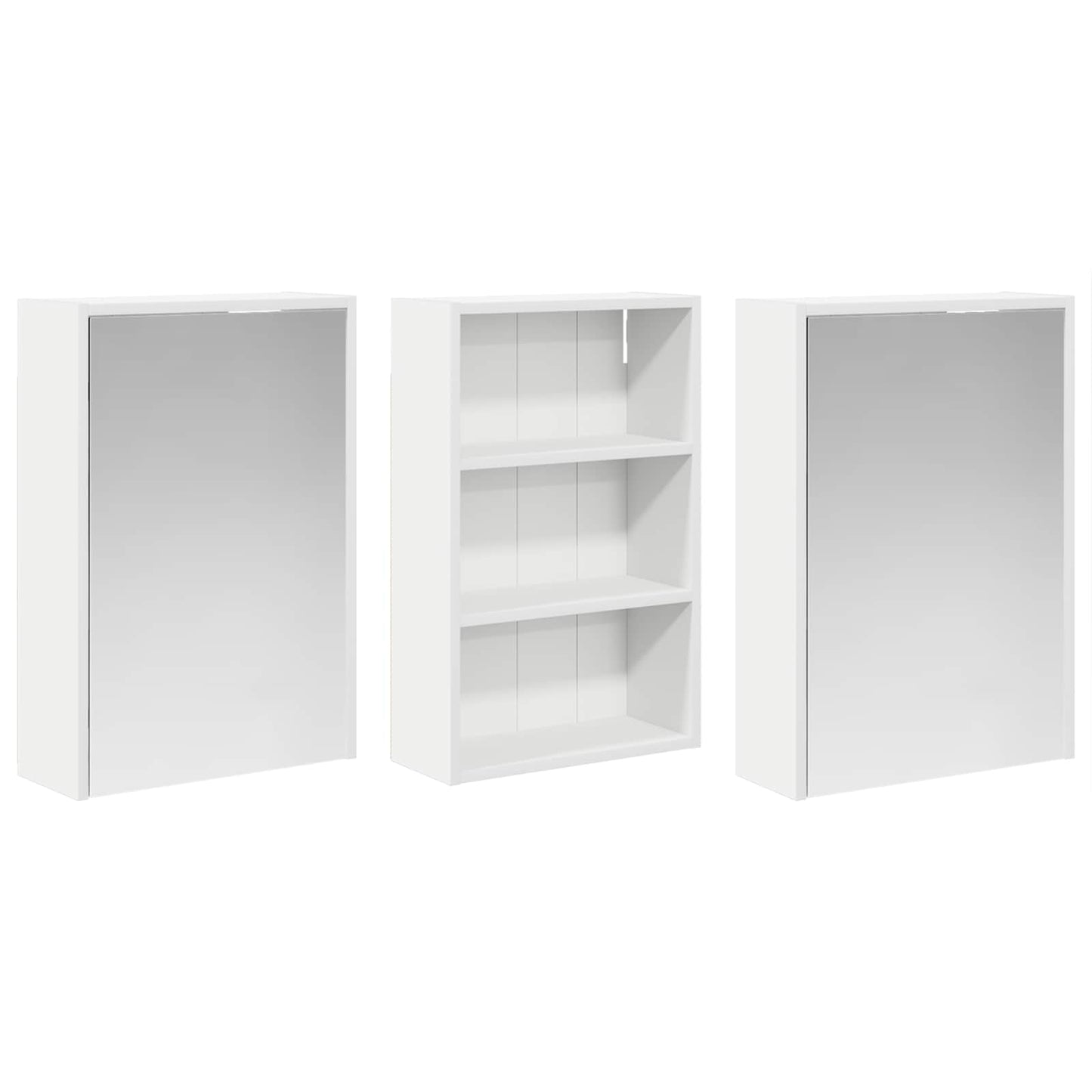 Badkamerkastenset 3 pcs 126 x 16 x 62.5 cm Bewerkt hout