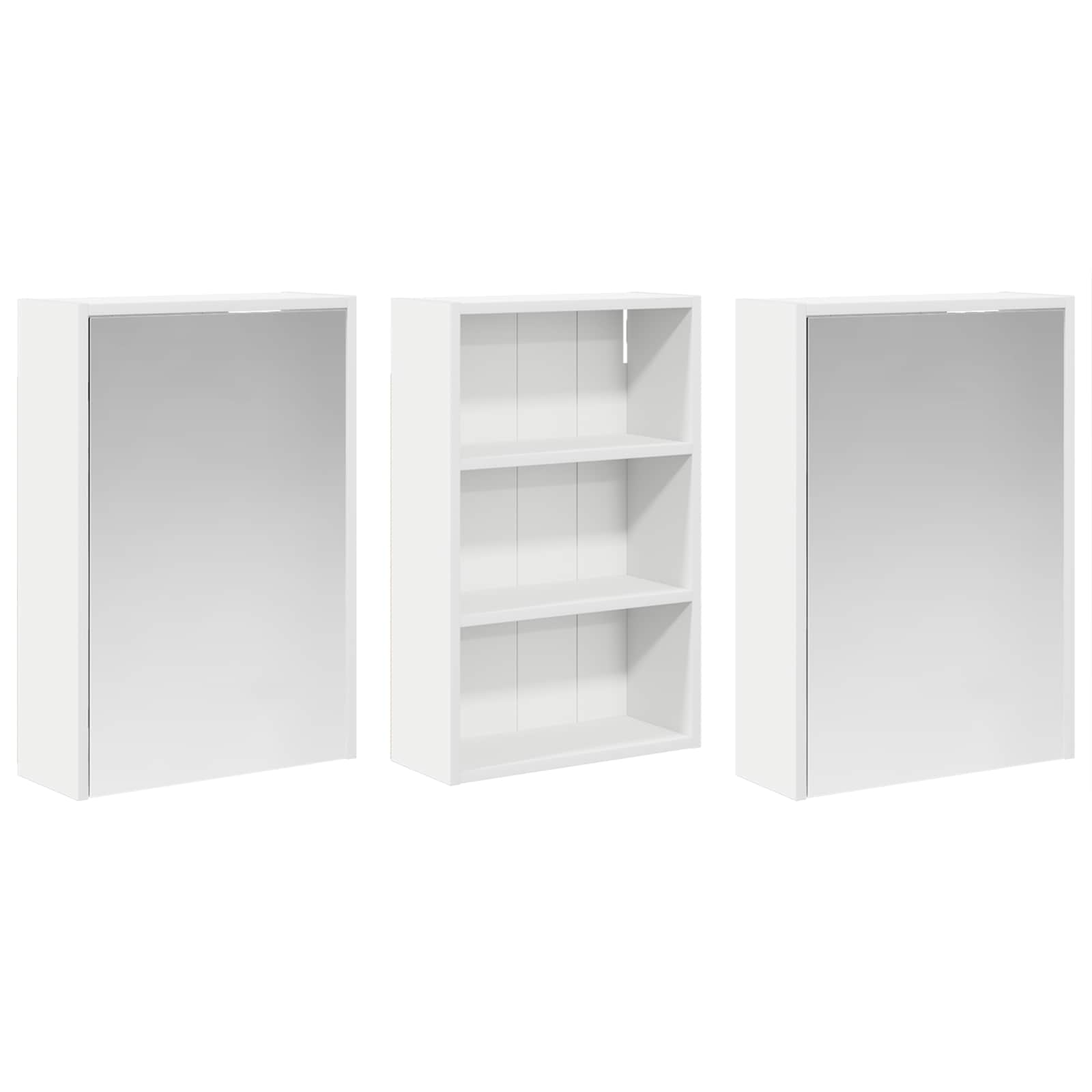 Badkamerkastenset 3 pcs 126 x 16 x 62.5 cm Bewerkt hout