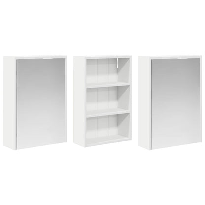 Badkamerkastenset 3 pcs 126 x 16 x 62.5 cm Bewerkt hout