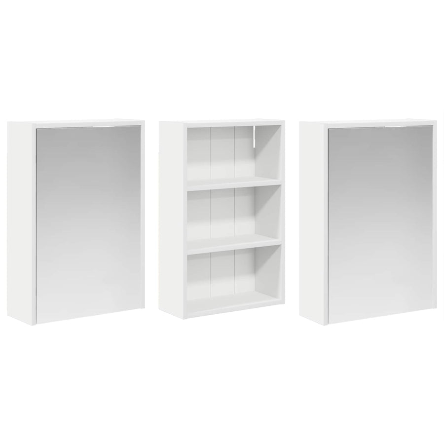 Badkamerkastenset 3 pcs 126 x 16 x 62.5 cm Bewerkt hout