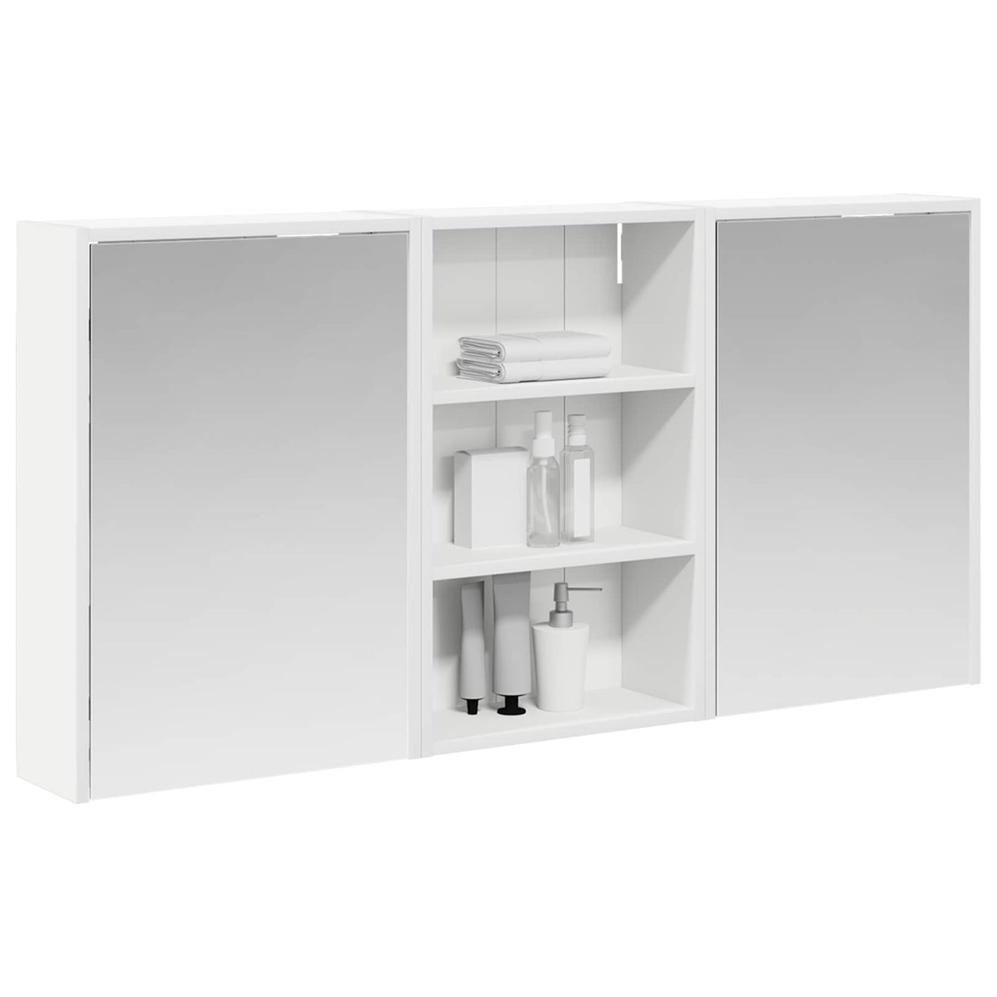 Badkamerkastenset 3 pcs 126 x 16 x 62.5 cm Bewerkt hout