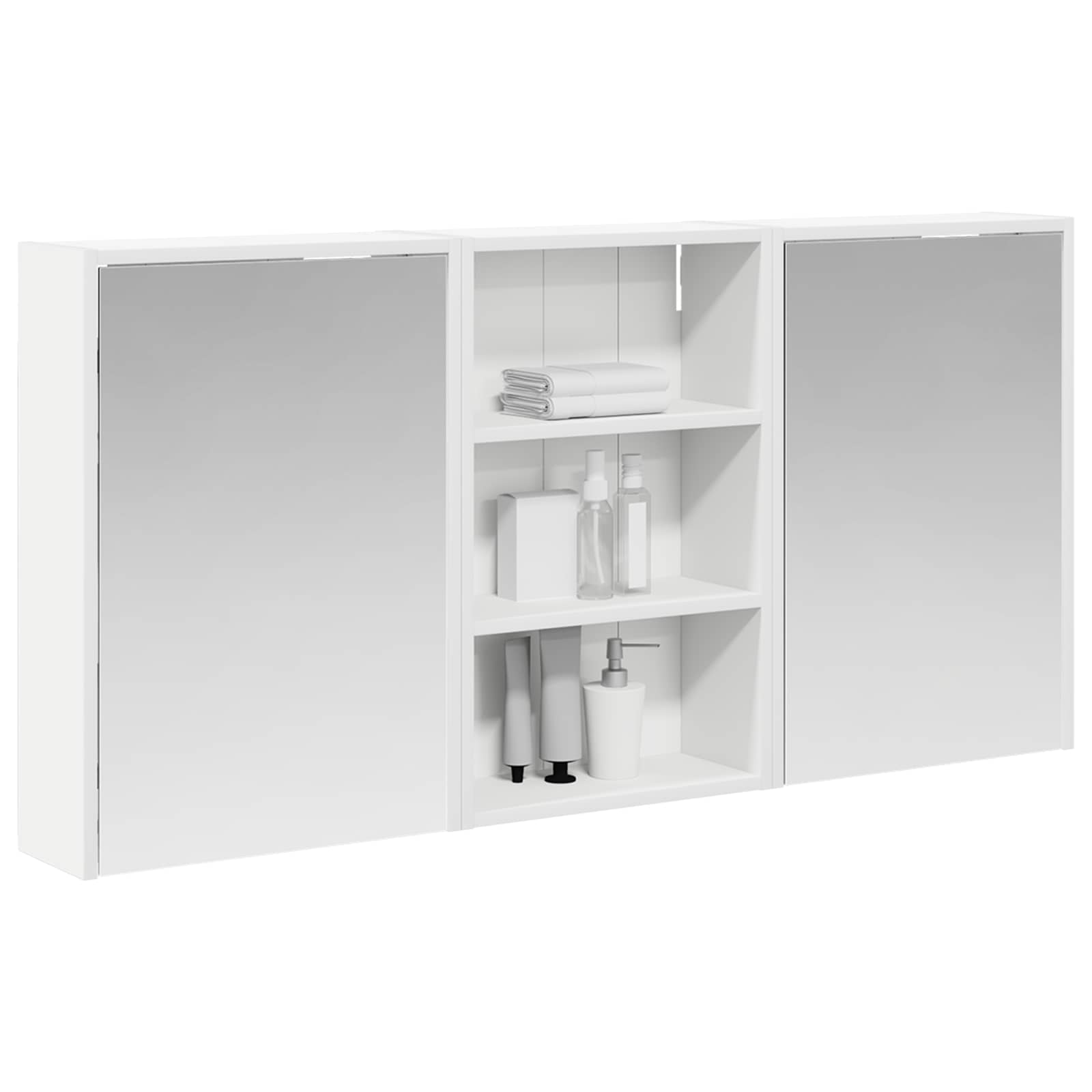 Badkamerkastenset 3 pcs 126 x 16 x 62.5 cm Bewerkt hout