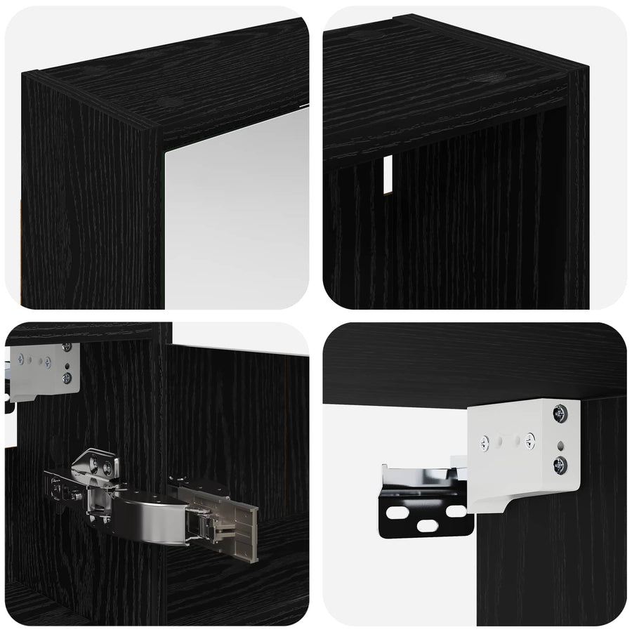 Badkamerkastenset 3 pcs 126 x 16 x 62.5 cm Bewerkt hout