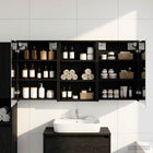 Badkamerkastenset 3 delig 126x16x62.5 cm bewerkt hout
