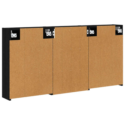 Badkamerkastenset 3 pcs 126 x 16 x 62.5 cm Bewerkt hout