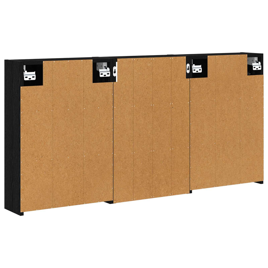 Badkamerkastenset 3 pcs 126 x 16 x 62.5 cm Bewerkt hout