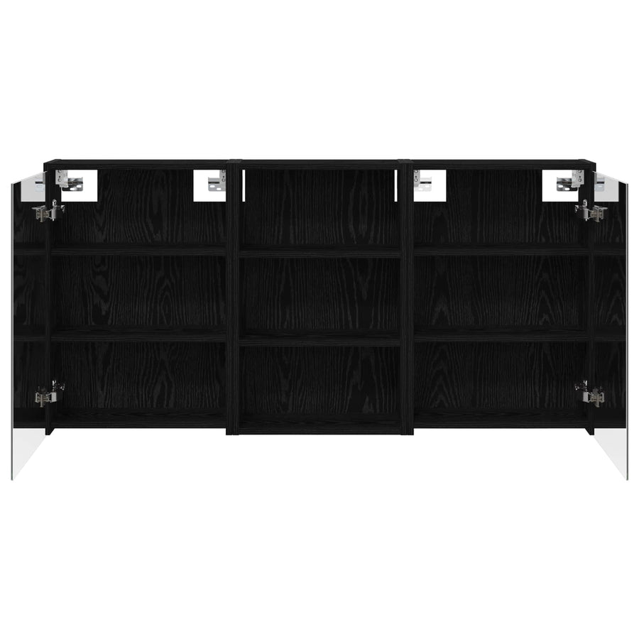 Badkamerkastenset 3 pcs 126 x 16 x 62.5 cm Bewerkt hout