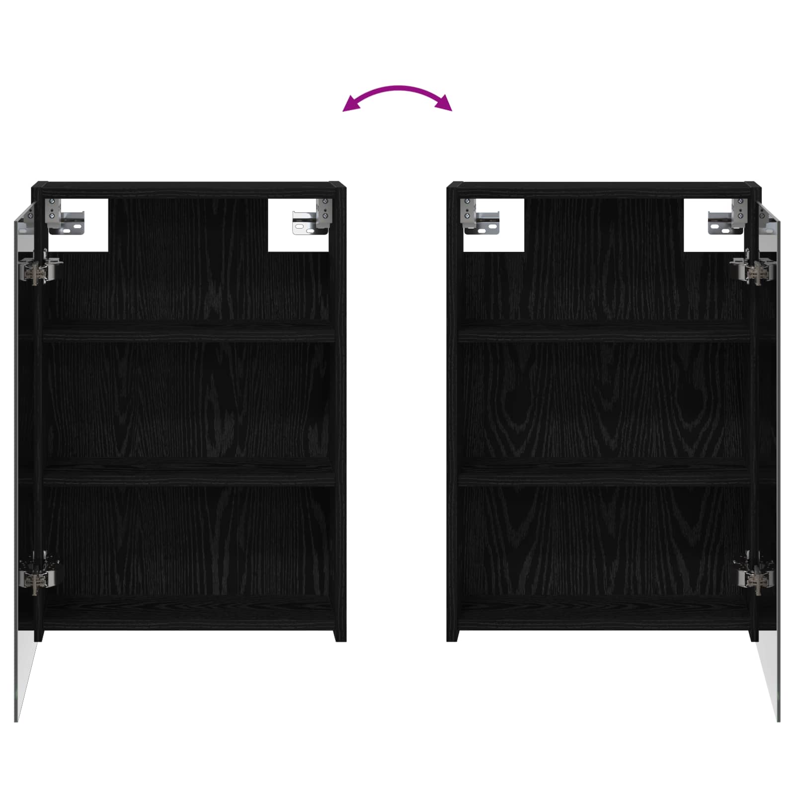 Badkamerkastenset 3 pcs 126 x 16 x 62.5 cm Bewerkt hout