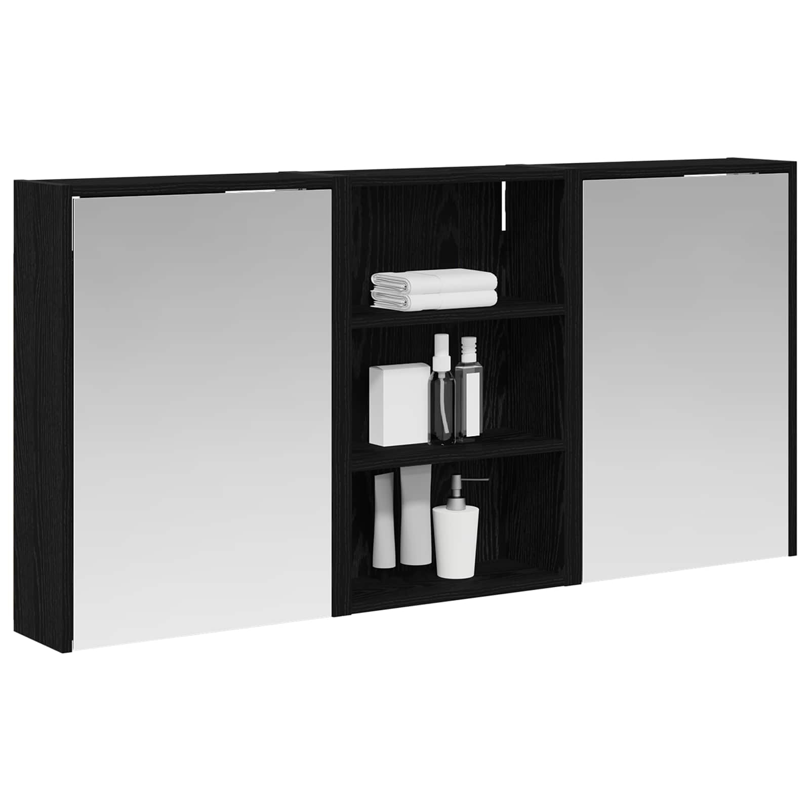 Badkamerkastenset 3 pcs 126 x 16 x 62.5 cm Bewerkt hout