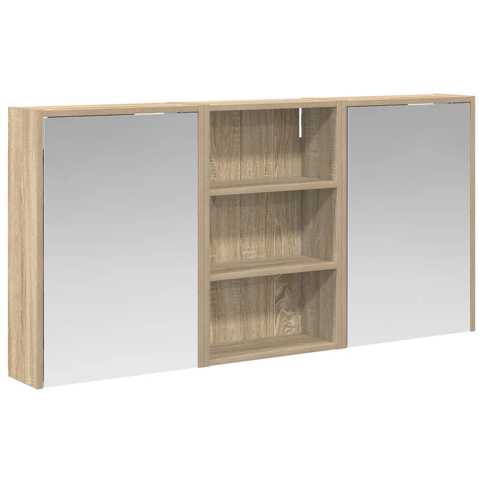 Badkamerkastenset 3 pcs 126 x 16 x 62.5 cm Bewerkt hout