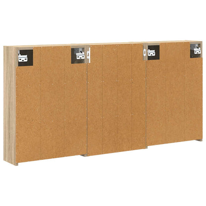 Badkamerkastenset 3 pcs 126 x 16 x 62.5 cm Bewerkt hout