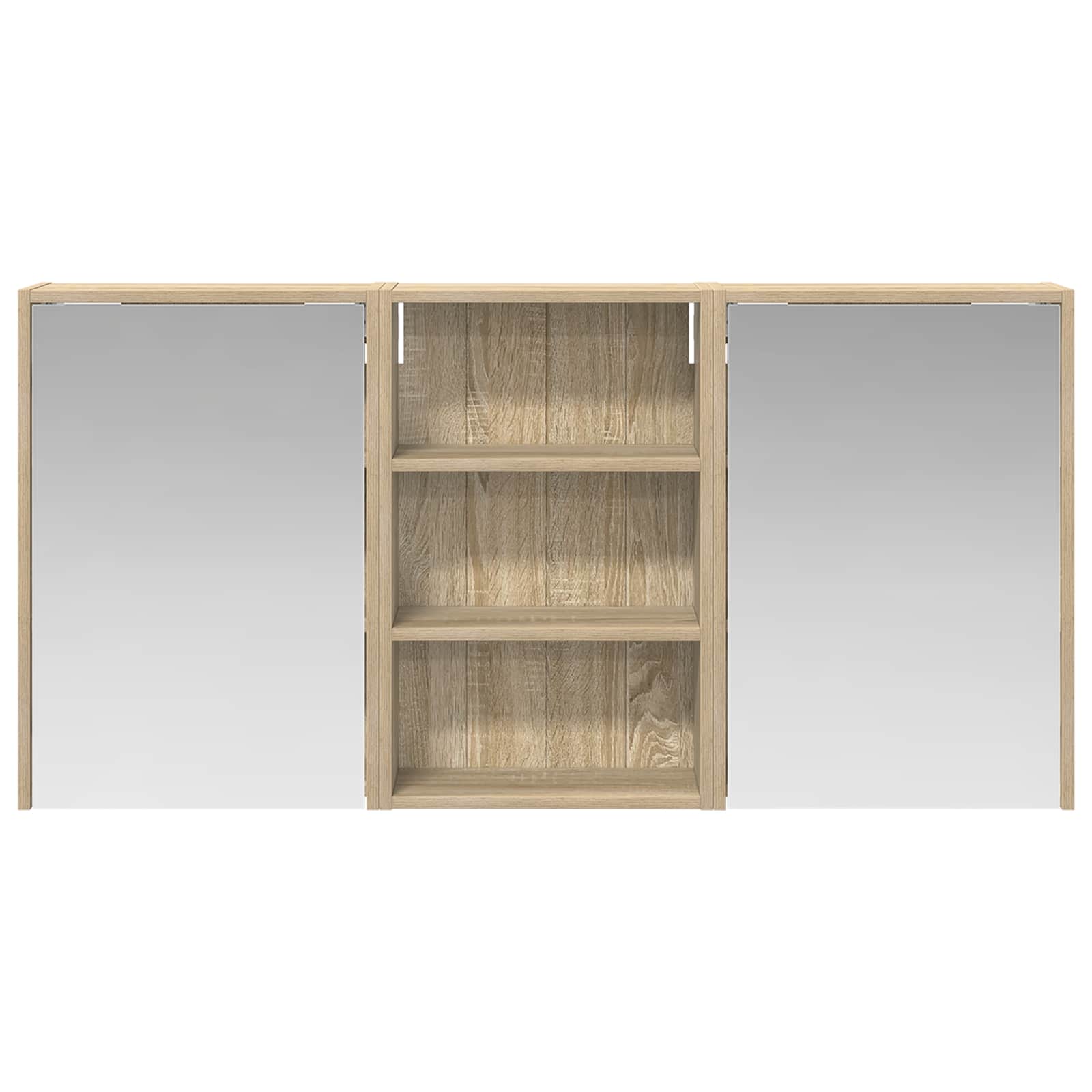 Badkamerkastenset 3 pcs 126 x 16 x 62.5 cm Bewerkt hout