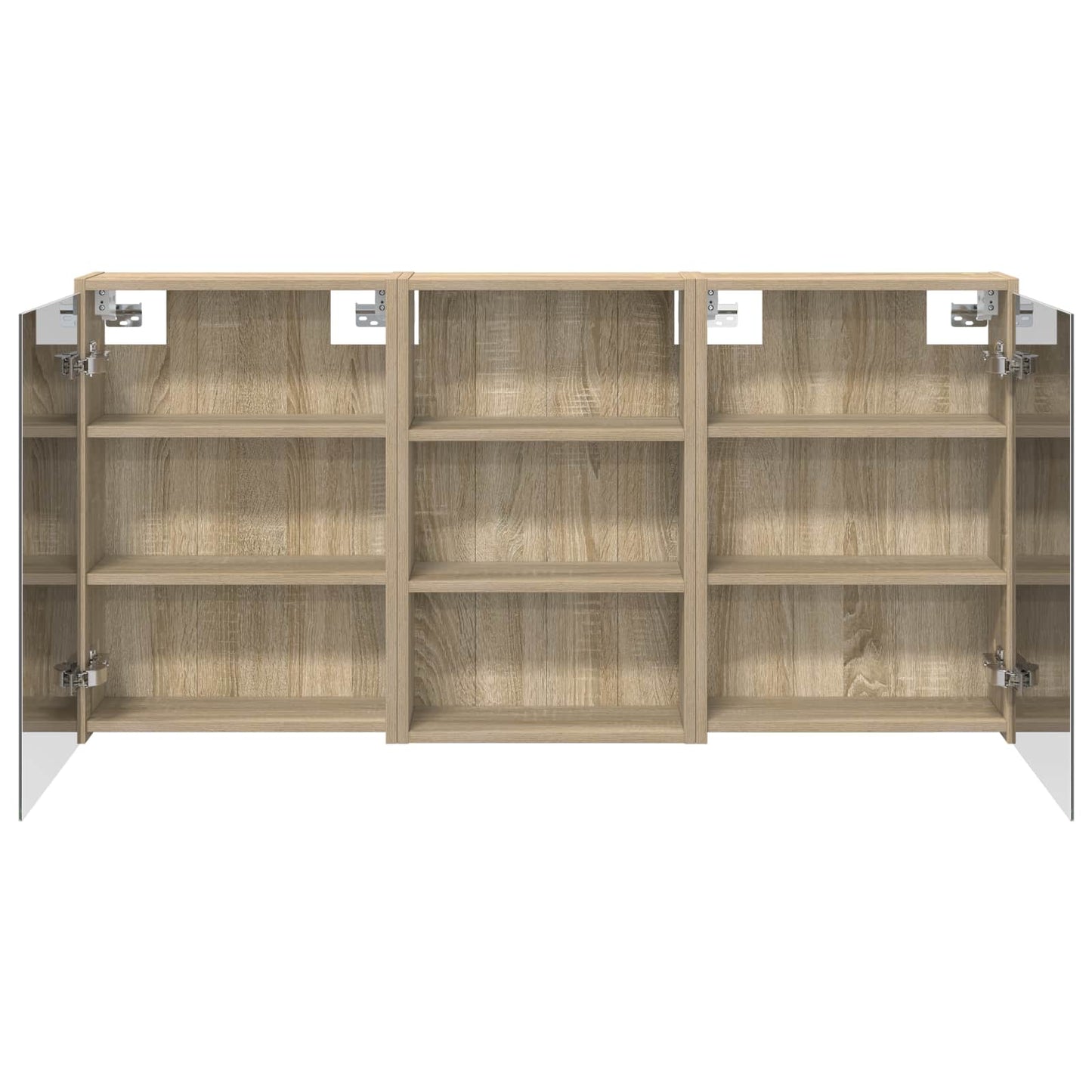 Badkamerkastenset 3 pcs 126 x 16 x 62.5 cm Bewerkt hout