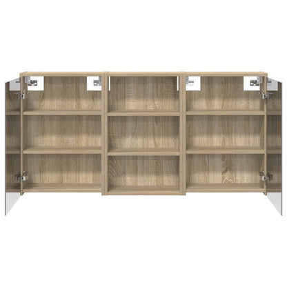 Badkamerkastenset 3 pcs 126 x 16 x 62.5 cm Bewerkt hout