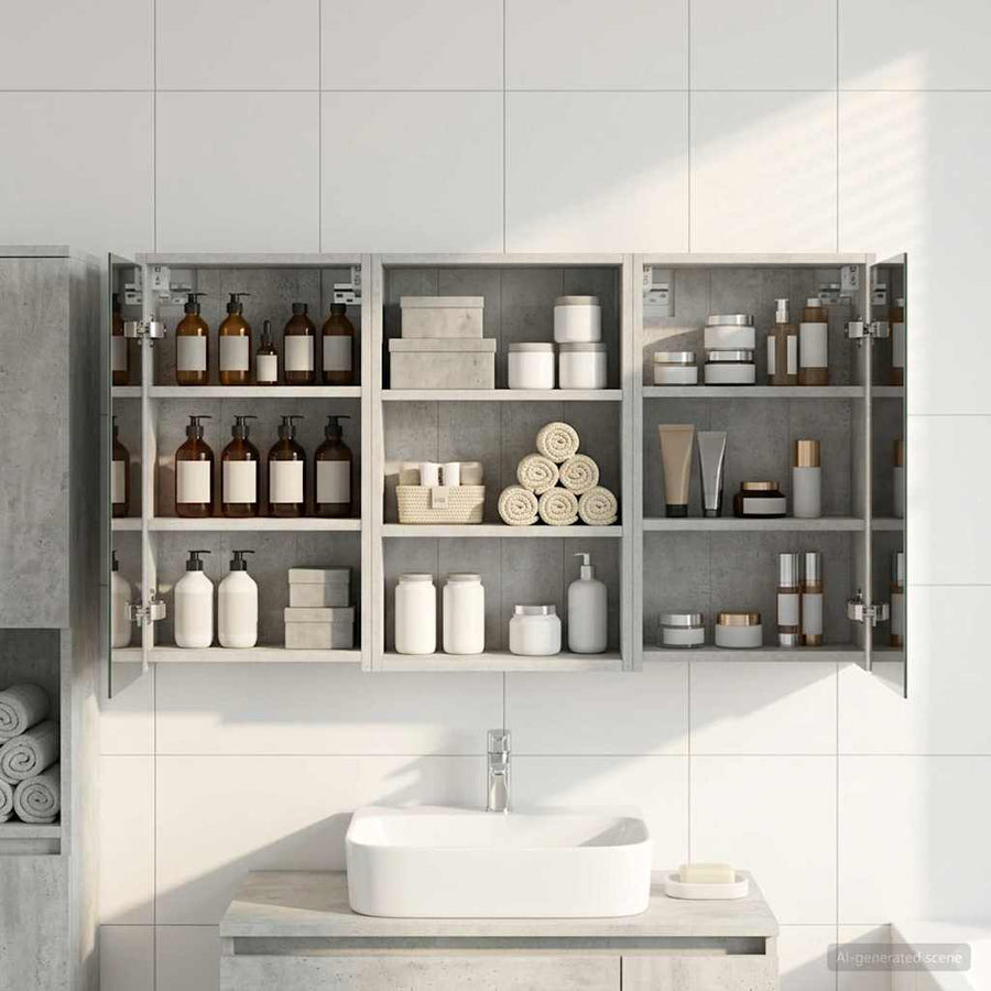 Badkamerkastenset 3 st 126 x 16 x 62.5 cm Bewerkt hout