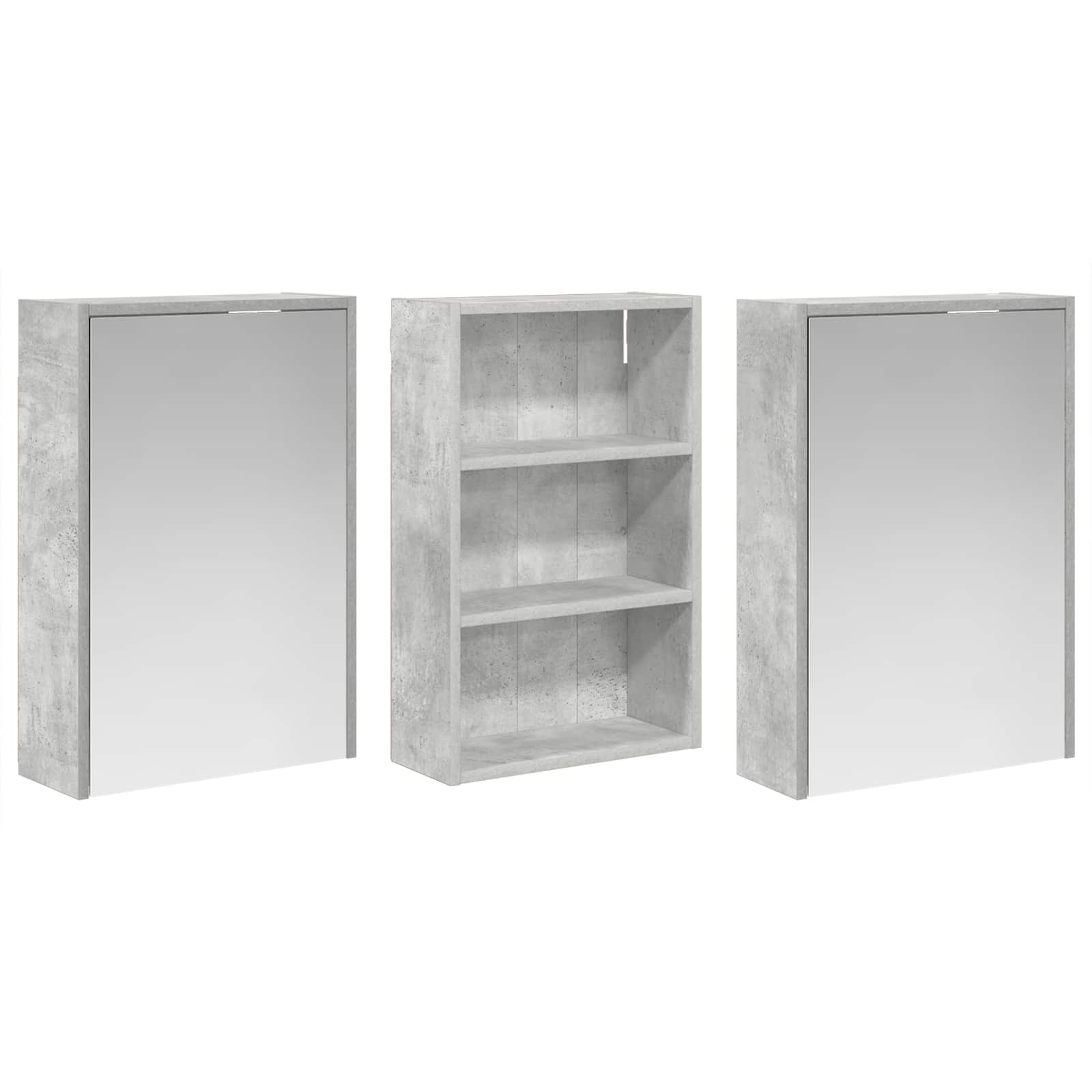 Badkamerkastenset 3 pcs 126 x 16 x 62.5 cm Bewerkt hout