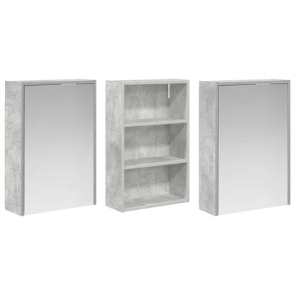 Badkamerkastenset 3 pcs 126 x 16 x 62.5 cm Bewerkt hout