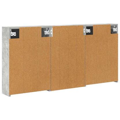 Badkamerkastenset 3 pcs 126 x 16 x 62.5 cm Bewerkt hout