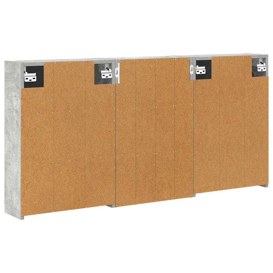 Badkamerkastenset 3 st 126 x 16 x 62.5 cm Bewerkt hout