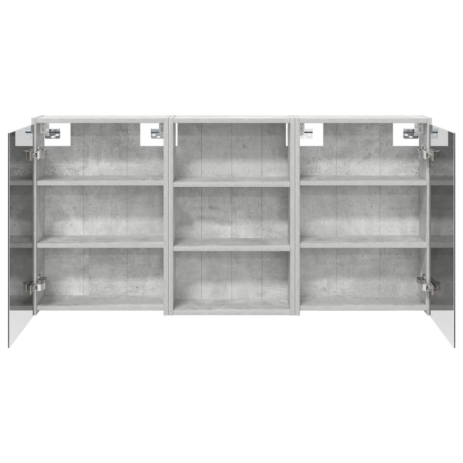 Badkamerkastenset 3 st 126 x 16 x 62.5 cm Bewerkt hout