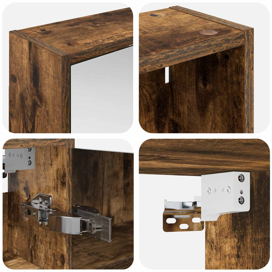 Badkamerkastenset 3 pcs 126 x 16 x 62.5 cm Bewerkt hout