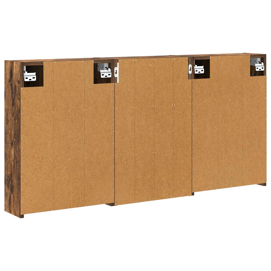 Badkamerkastenset 3 pcs 126 x 16 x 62.5 cm Bewerkt hout