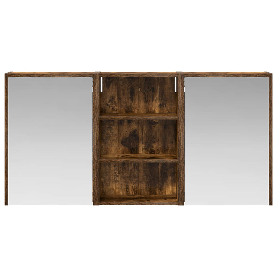 Badkamerkastenset 3 pcs 126 x 16 x 62.5 cm Bewerkt hout