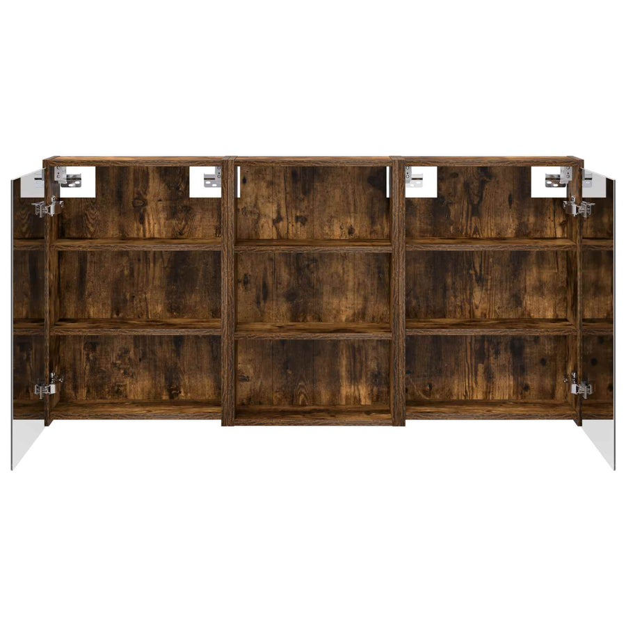 Badkamerkastenset 3 pcs 126 x 16 x 62.5 cm Bewerkt hout