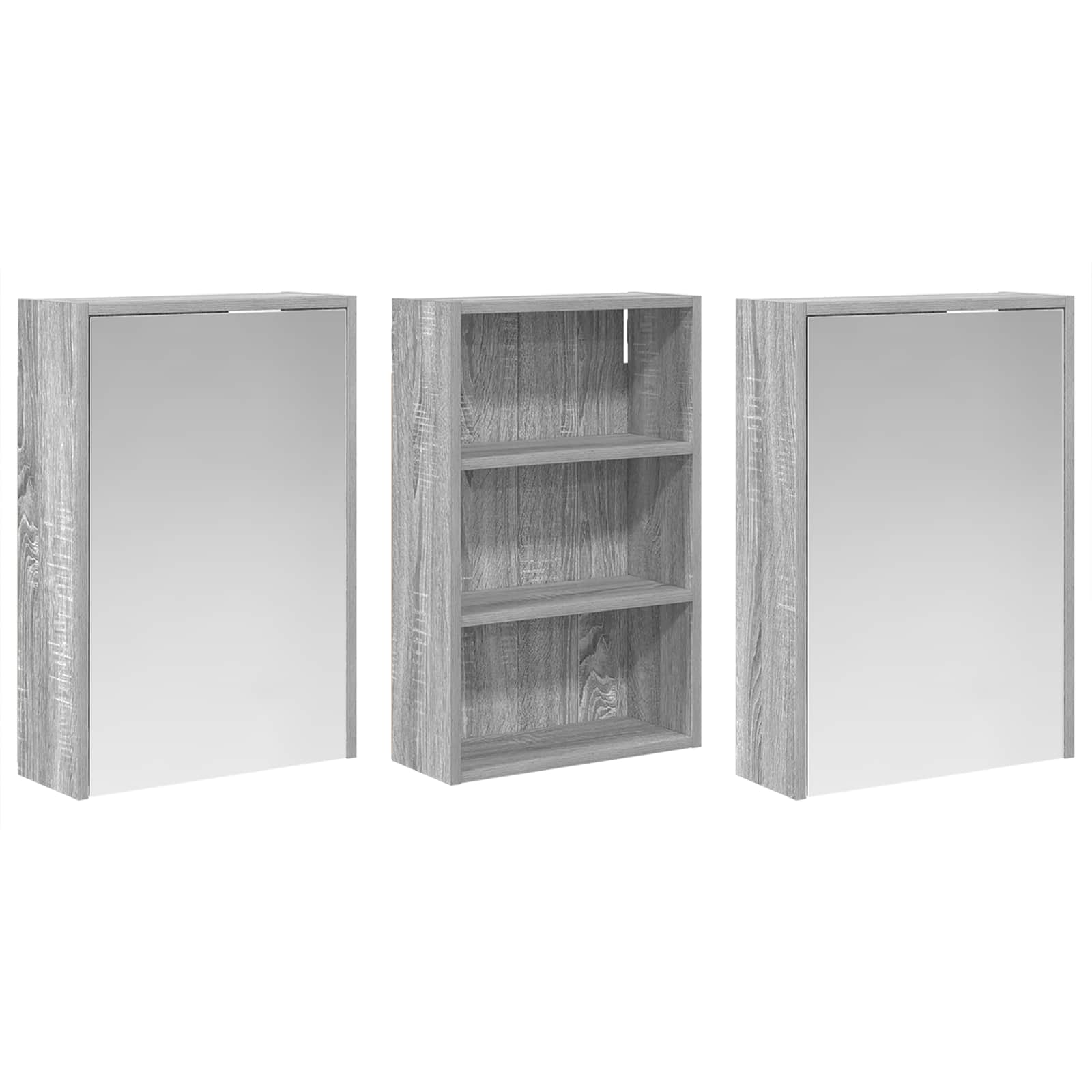 Badkamerkastenset 3 pcs 126 x 16 x 62.5 cm Bewerkt hout