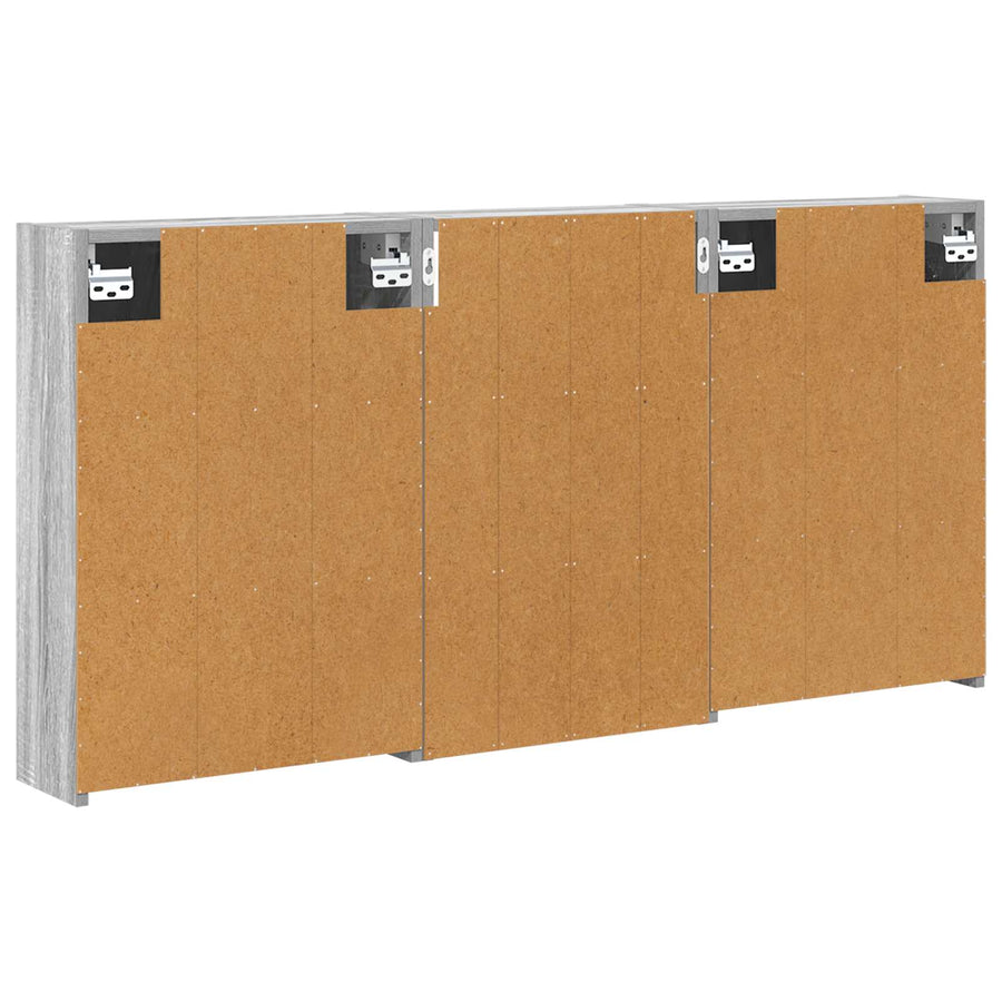 Badkamerkastenset 3 st 126 x 16 x 62.5 cm Bewerkt hout